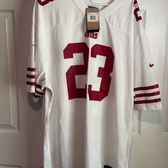 NWT 🔥 Christian McCaffrey #23 49ers Men's XXXL White Home NIKE Engineered - Picture 1 of 5